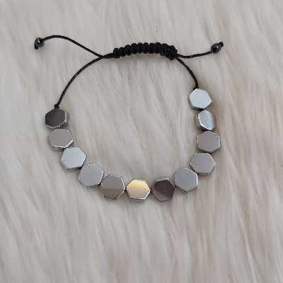 دستبند مدل حدید طرح شش ضلعی کد 111