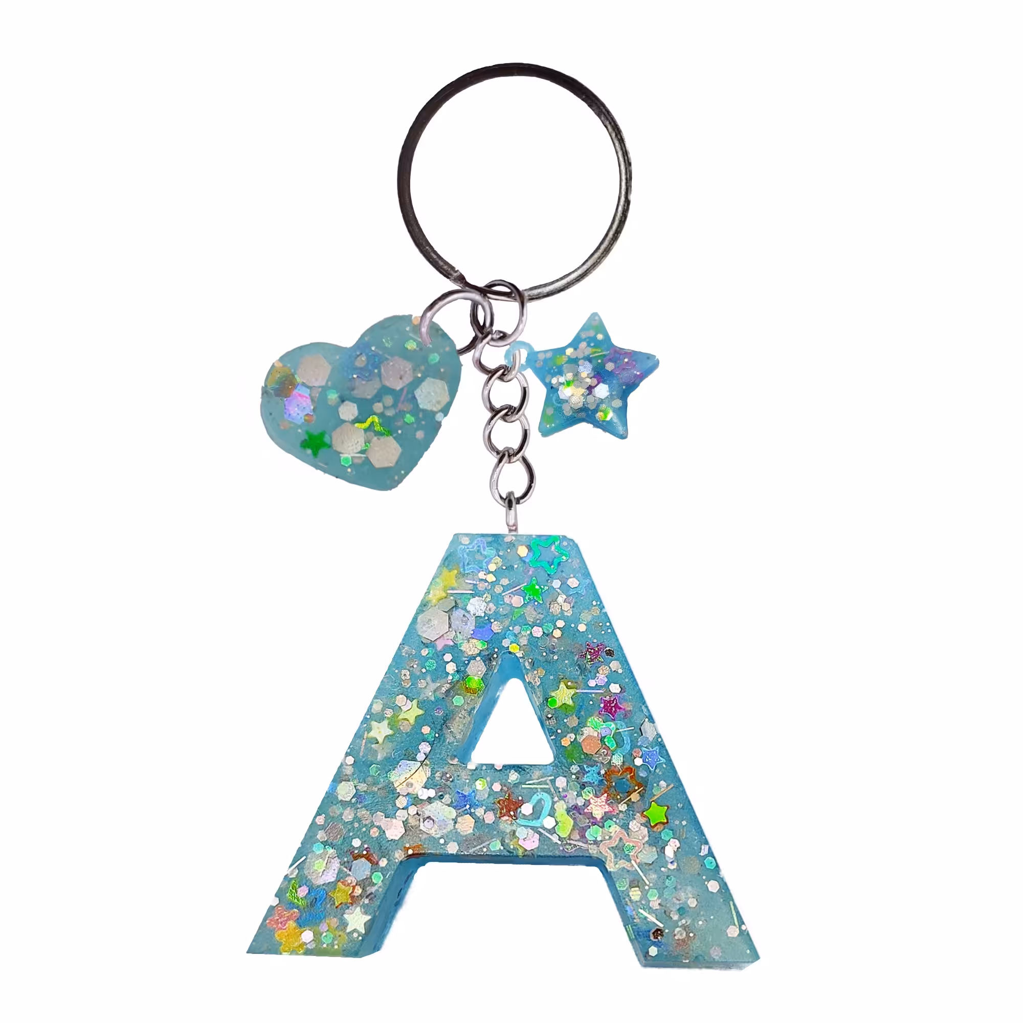 جاکلیدی رزینی مدل شبرنگ حرف A