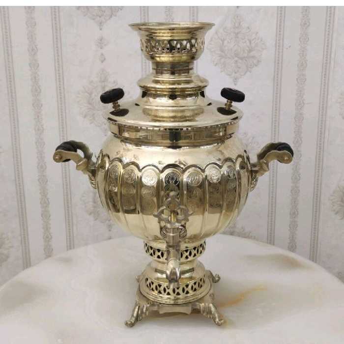 سماور زغالی برنجی6لیتری(سنگین) سماورزغالی