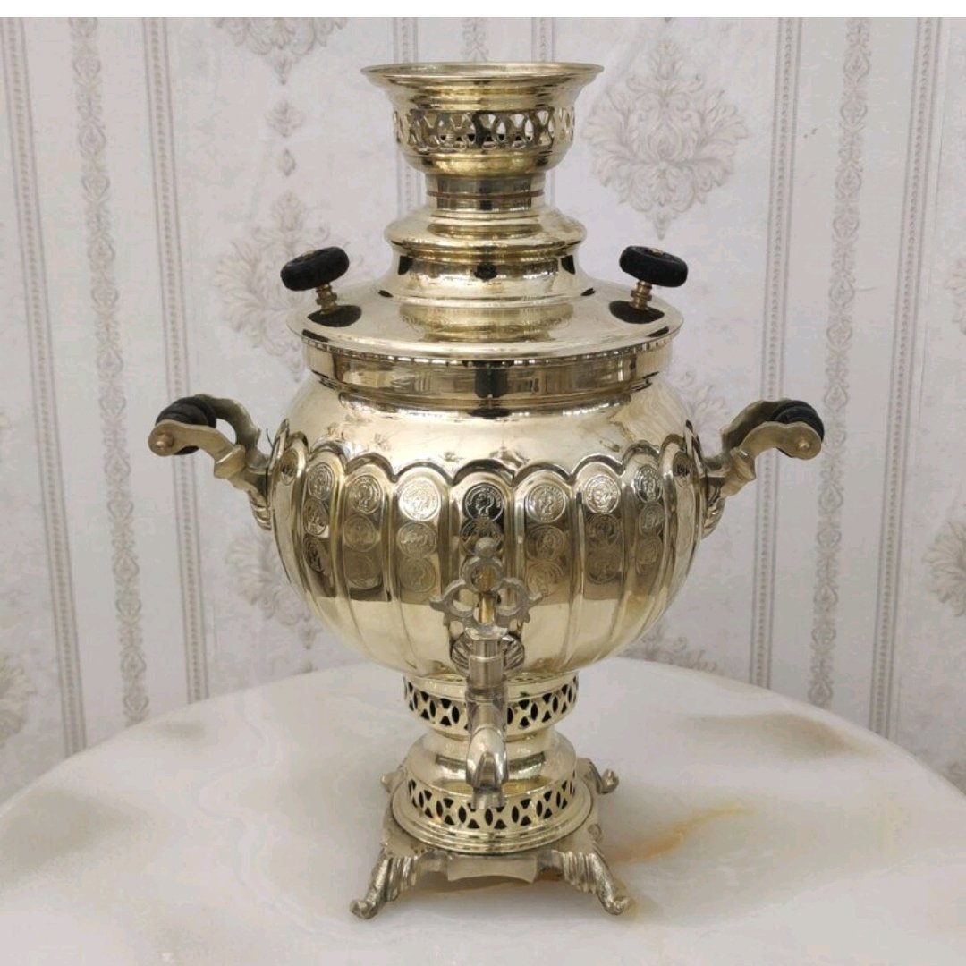 سماور زغالی برنجی6لیتری(سنگین) سماورزغالی