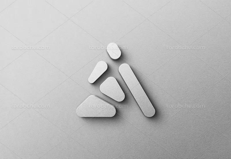موکاپ لوگو 3D روی دیوار لایه باز | گرافیک با طعم تربچه