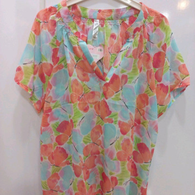 شومیز حریر آستین کوتاه