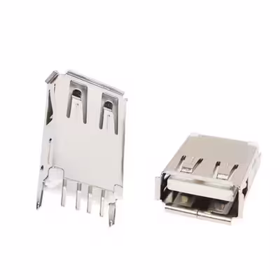 کانکتور مادگی USB A مدل ایستاده کوتاه بسته دو عددی