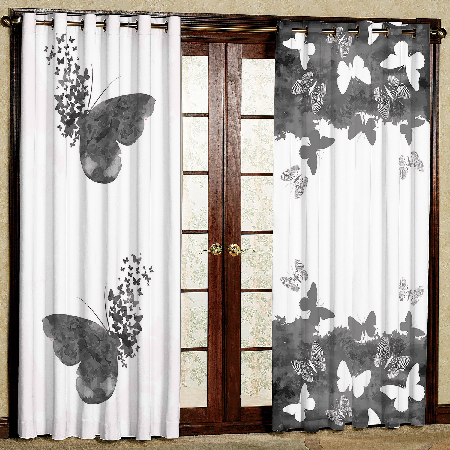 پرده مدل پروانه هازان پانچی کد 1084a سایز 140x200 سانتی متر