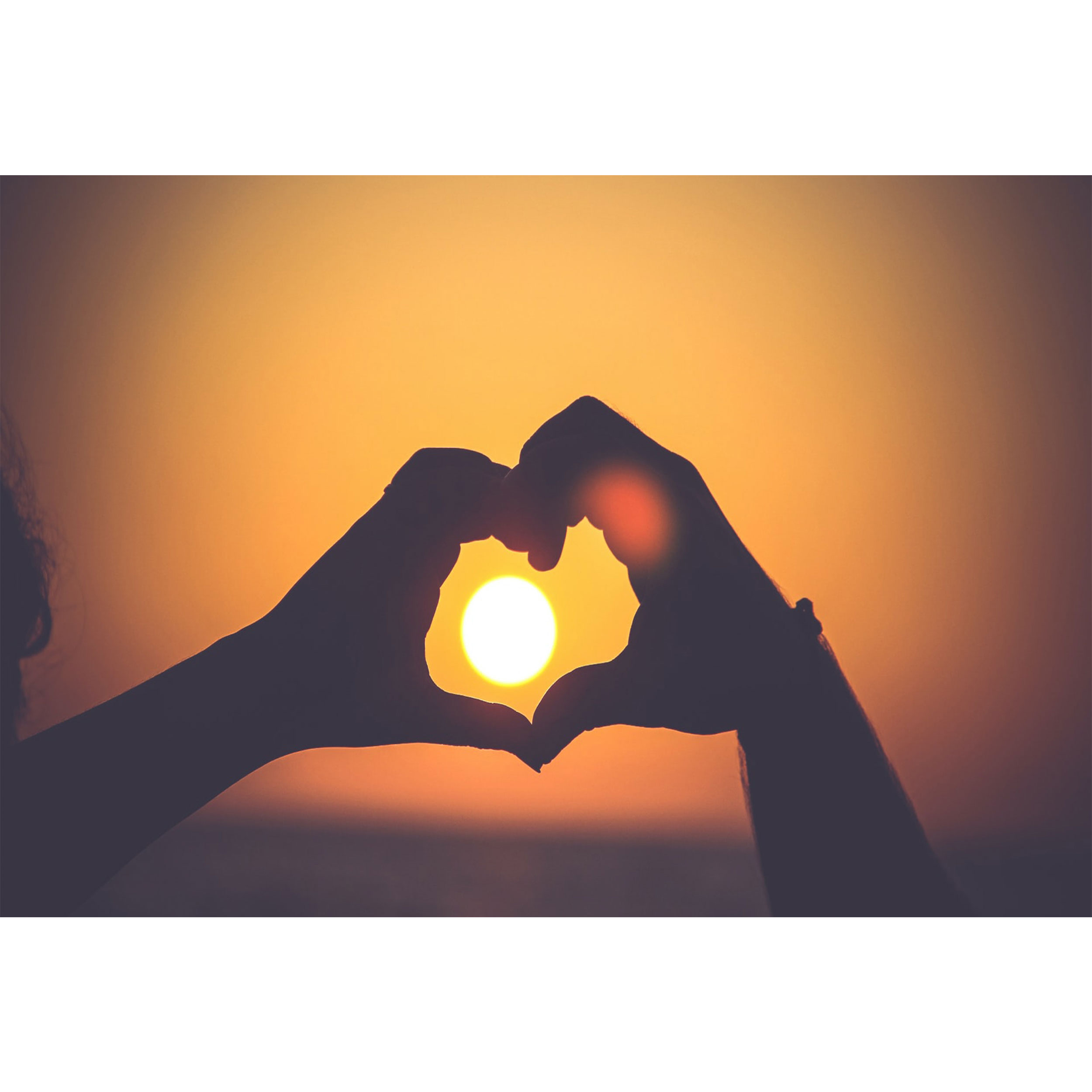 تابلو شاسی مدل غروب آفتاب و عشق و قلب T6361