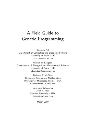 خرید و دانلود نسخه کامل کتاب A Field Guide to Genetic Programming