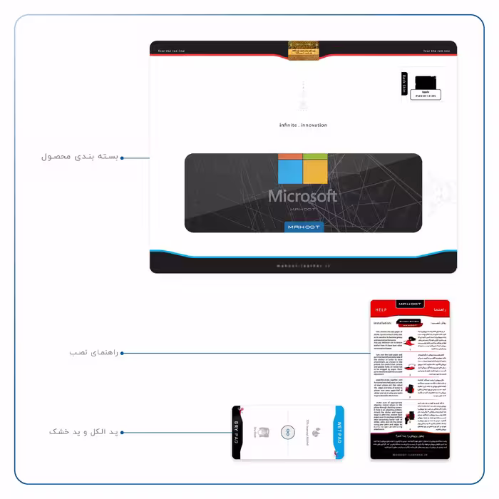 برچسب پوششی ماهوت مدل Microsoft-Logo مناسب برای تبلت اپل iPad 2 2011 A1395