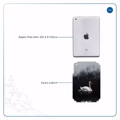 برچسب پوششی ماهوت مدل Swan Lake مناسب برای تبلت اپل iPad mini 2012 A1432