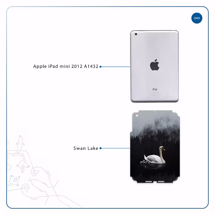 برچسب پوششی ماهوت مدل Swan Lake مناسب برای تبلت اپل iPad mini 2012 A1432