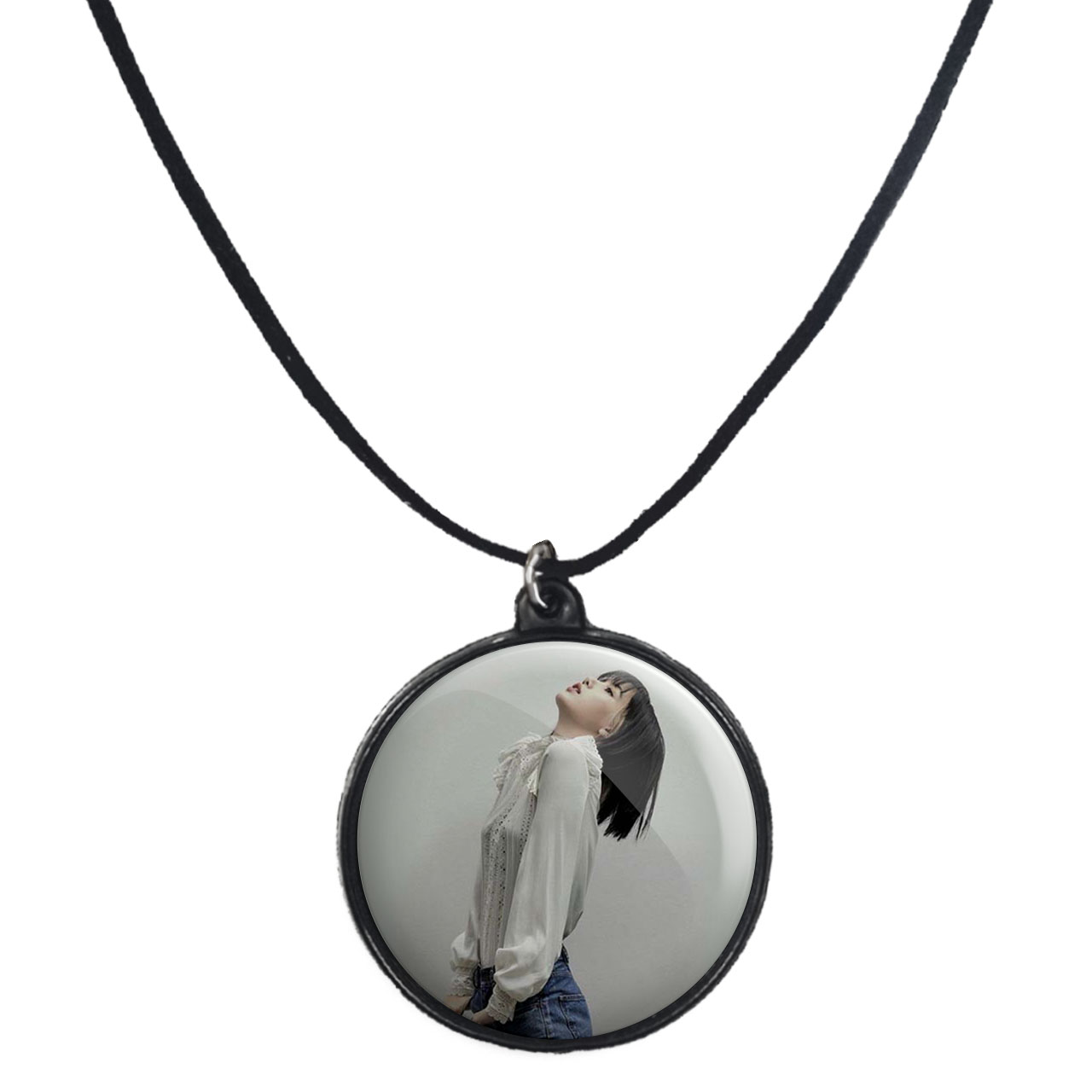 گردنبند پرمانه طرح بلک پینک کد pmb.6744 مدل دو طرفه