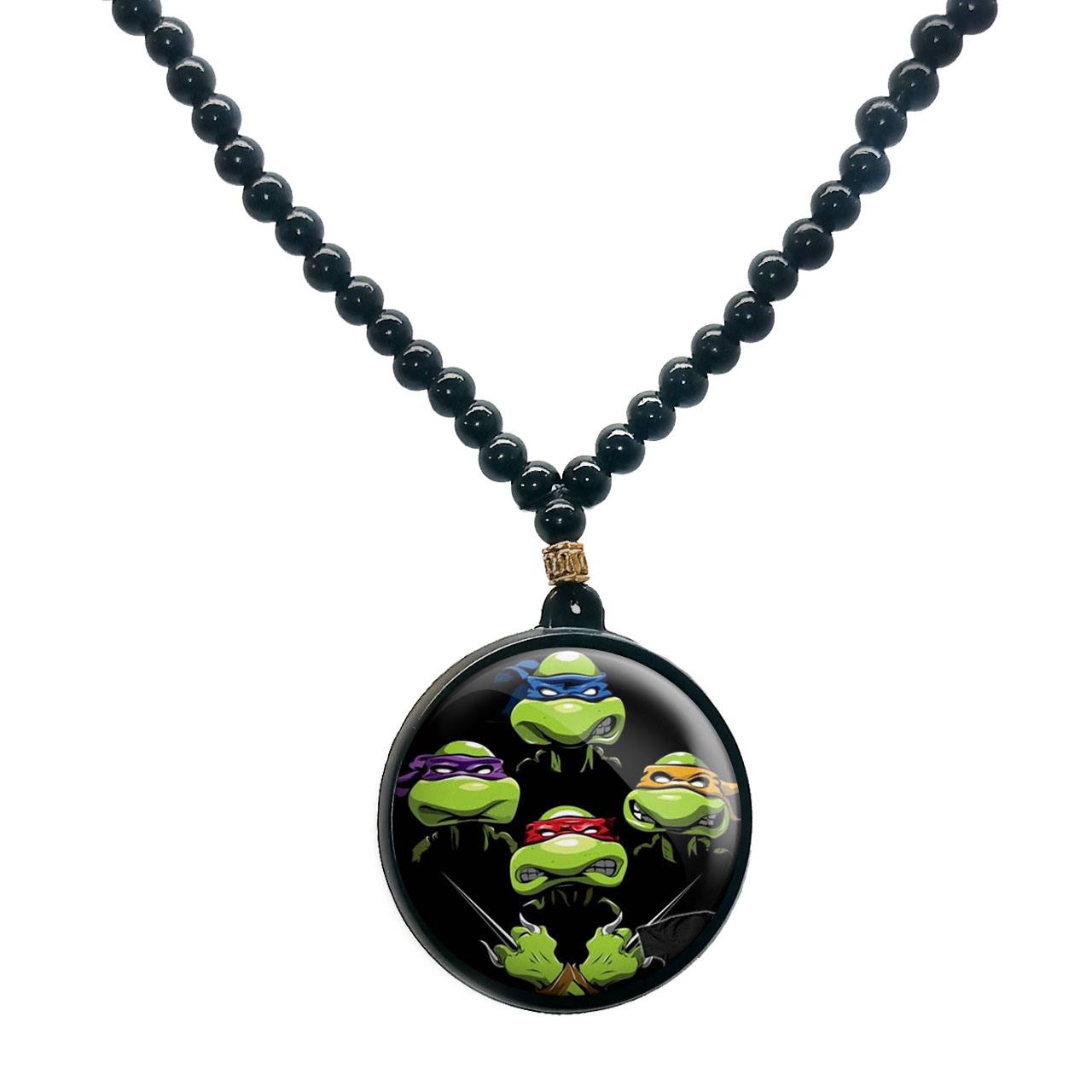 گردنبند پرمانه طرح لاکپشت‌های نینجا کد pmd.9972 مدل دو طرفه