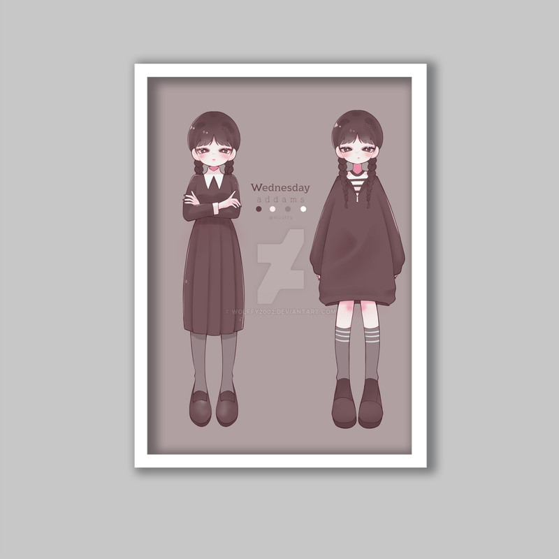 تابلو مدل ونزدی آدامز Wednesday Addams کد LA-G10822 | دنیای قاب