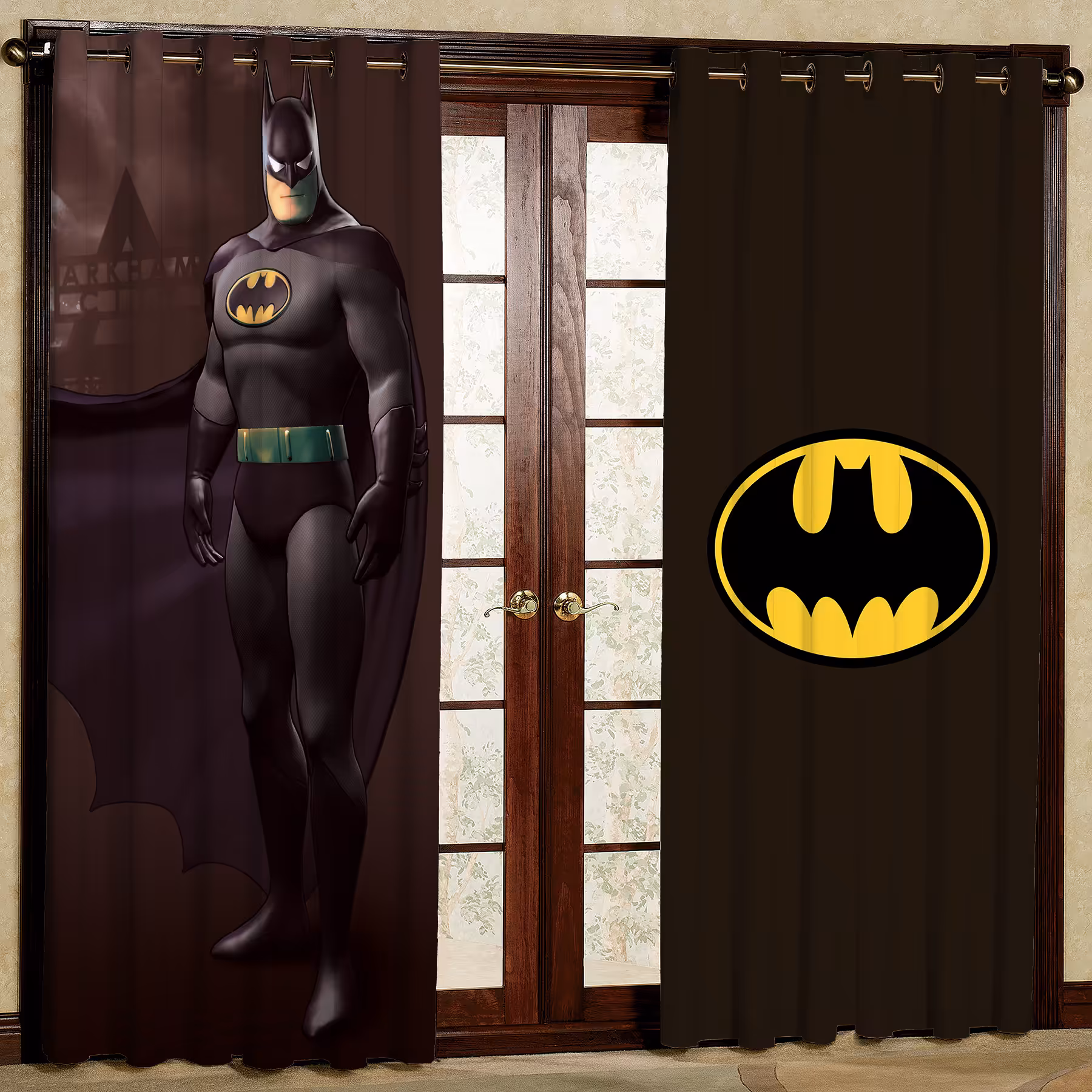 پرده مدل هازان طرح بتمن سایز 280x140 سانتی متر