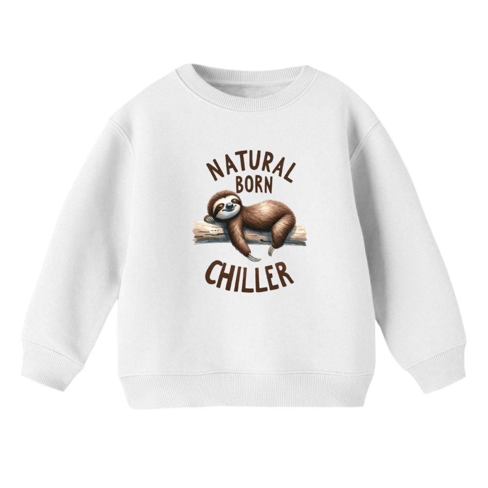 سویشرت بچگانه مدل خرس تنبل و شاخه رنگ سفید