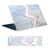 استیکر لپ تاپ توییجین و موییجین طرح Marble کد 51 مناسب برای لپ تاپ 15.6 اینچ به همراه برچسب حروف فارسی کیبورد 