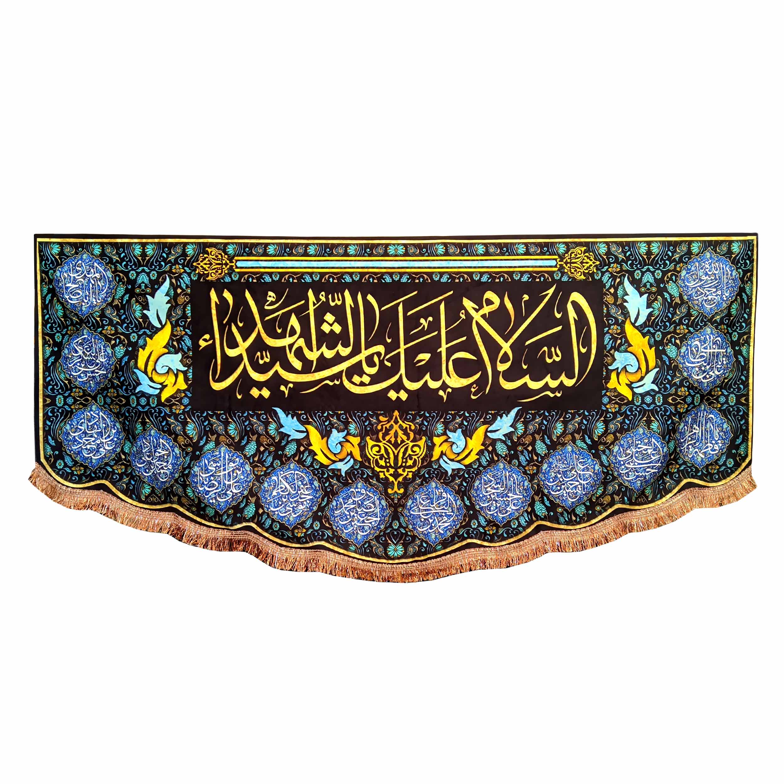 پرچم مدل محرم امام حسین طرح السلام علیک یاسیدالشهدا اسامی چهارده معصوم 051