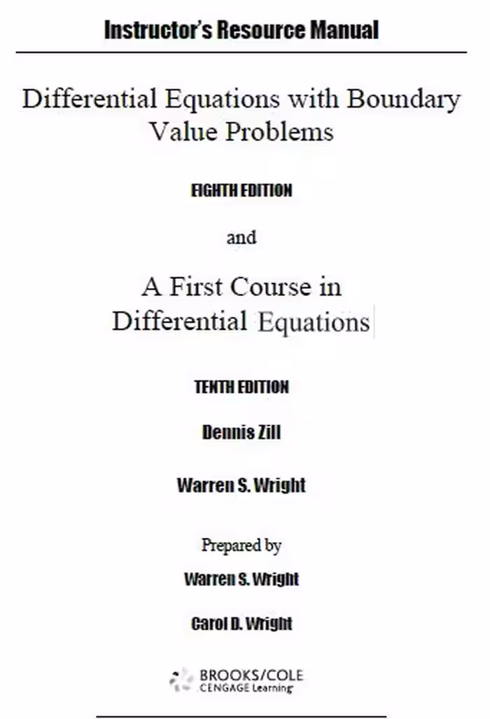 خرید و دانلود نسخه کامل کتاب [Soultion Manual] First Course in Differential Equations with Modeling Applications (10th Edition) BY Zill - Pdf