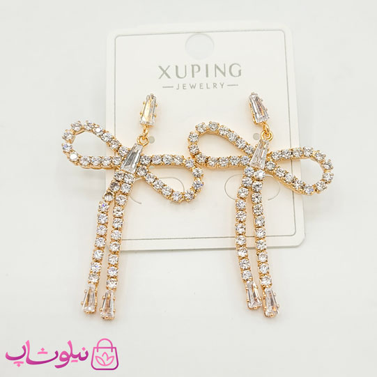 گوشواره دخترانه ژوپینگ پرنگین مدل پاپیون کد 991