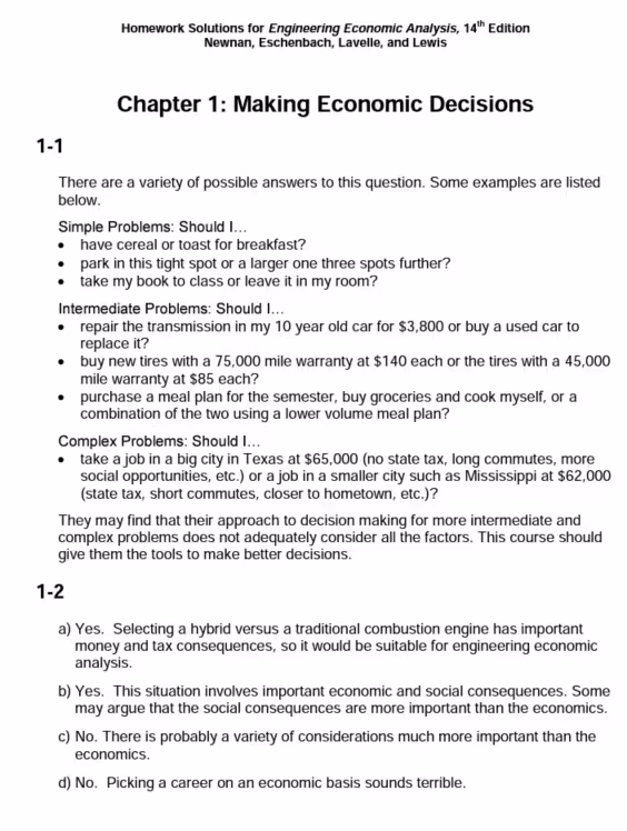 خرید و دانلود نسخه کامل کتاب [Solution Manual] Engineering Economic Analysis (14th Edition) BY Newnan - Pdf
