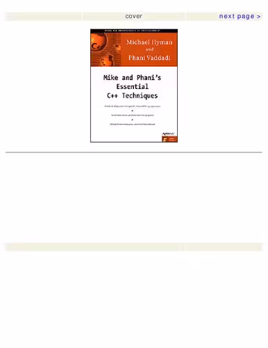 خرید و دانلود نسخه کامل کتاب Mike and Phani's Essential C   Techniques