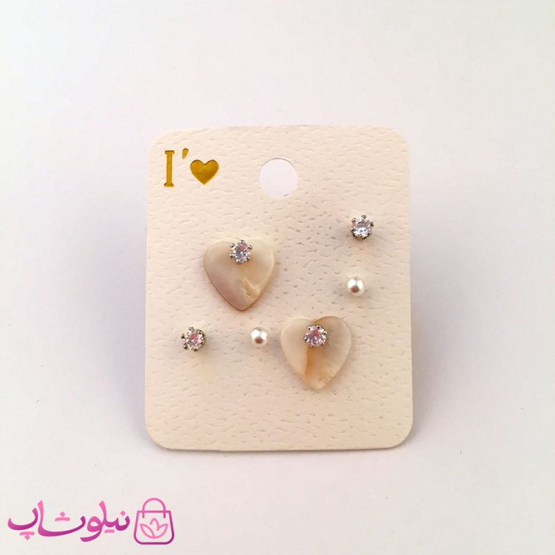 گوشواره سه سوراخ دخترانه کد 504
