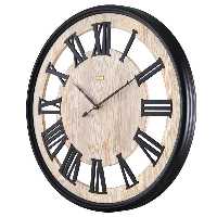 ساعت ديواری چوب_فلز لوتوس کد محصول: W-19029-MAXIME WH/BL