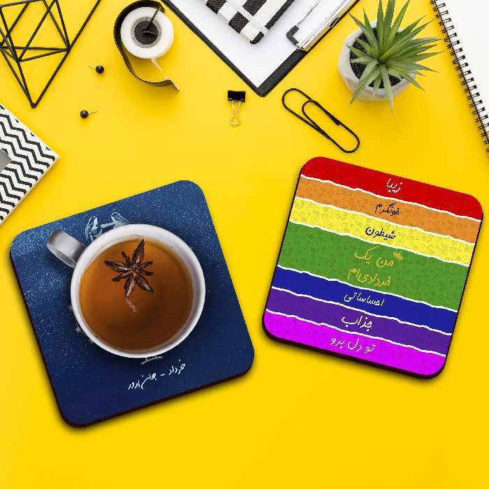 زیر لیوانی لوکسینو مدل ماه تولد طرح خرداد بسته 2 عددی