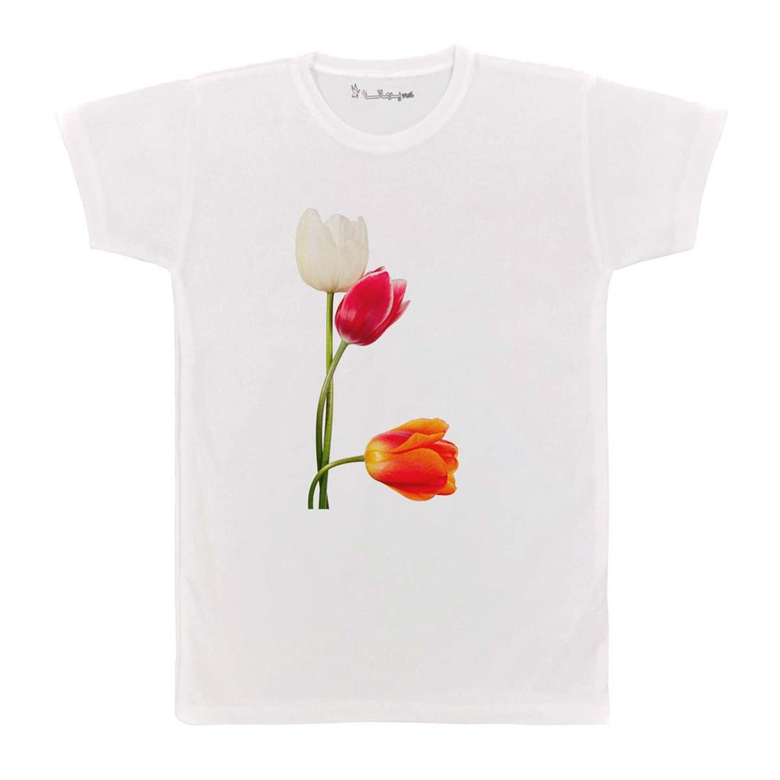 تی شرت بچگانه پرمانه طرح گل کد pmt.6095