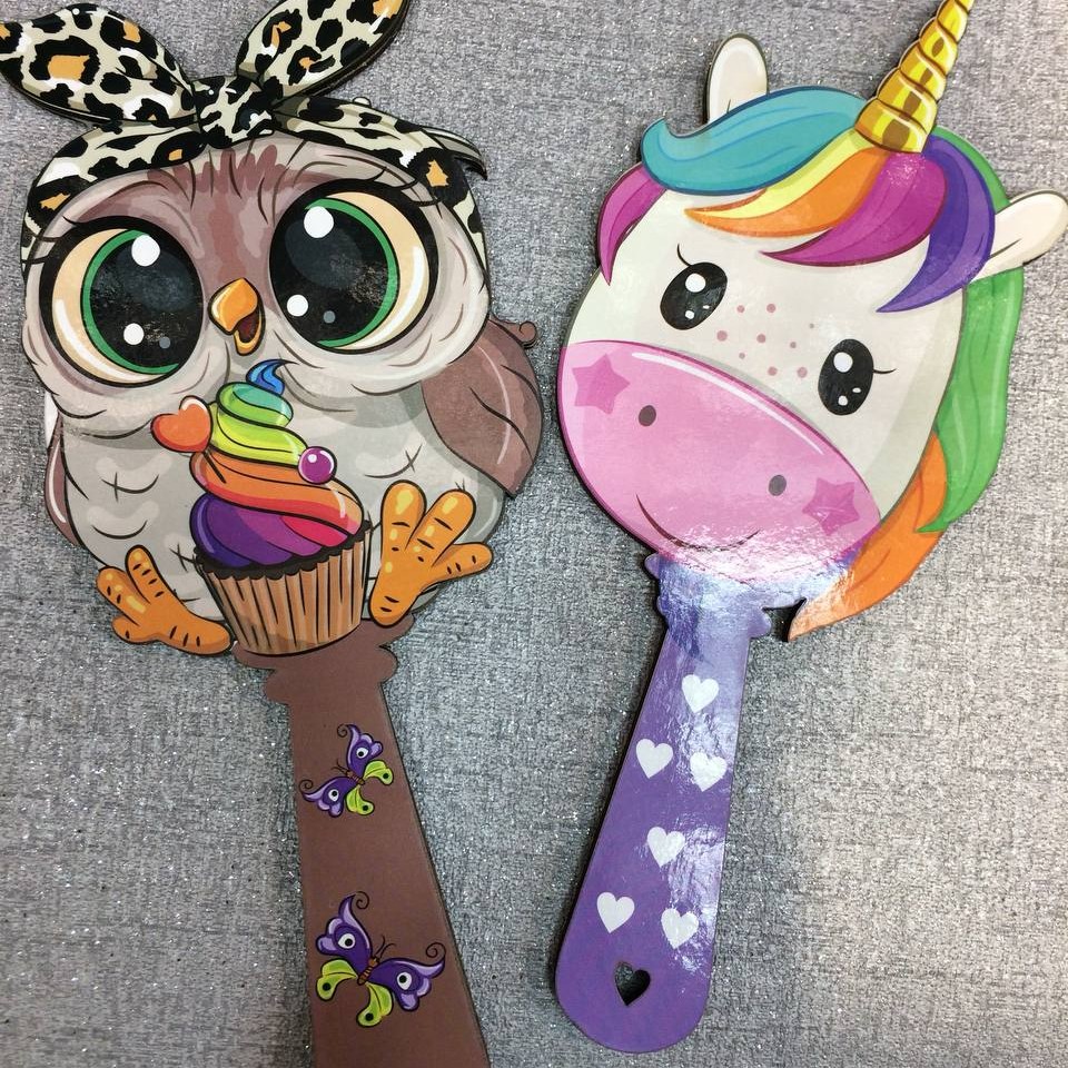 آینه دسته چوبی فانتزی