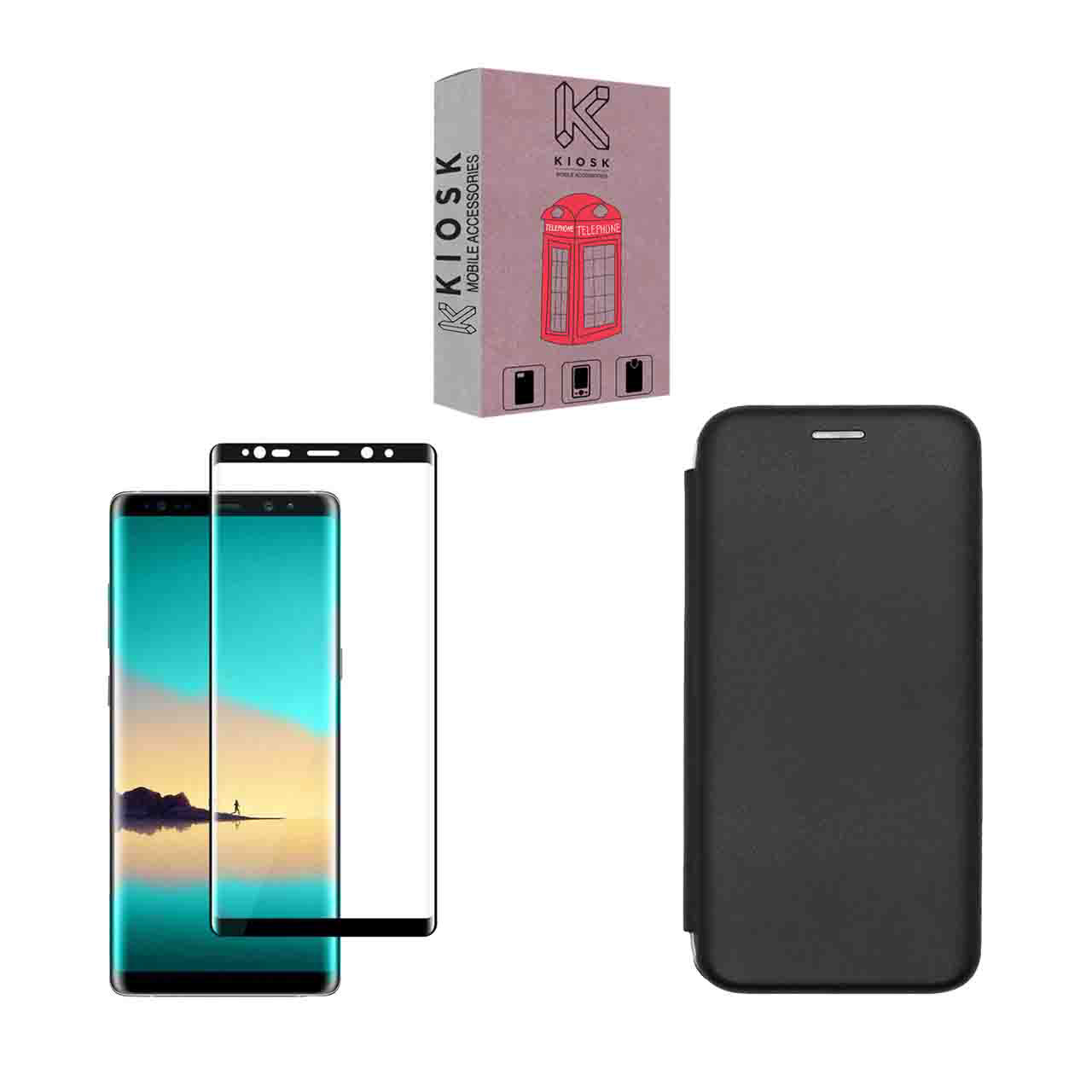  کیف کلاسوری کیوسک مدل KMGNT-KGF-1 مناسب برای گوشی موبایل سامسونگ Galaxy Note 8 به همراه محافظ صفحه نمایش