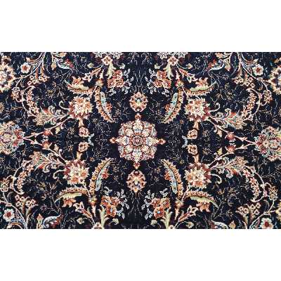 فرش زمرد مشهد طرح افشان زمینه سورمه ای