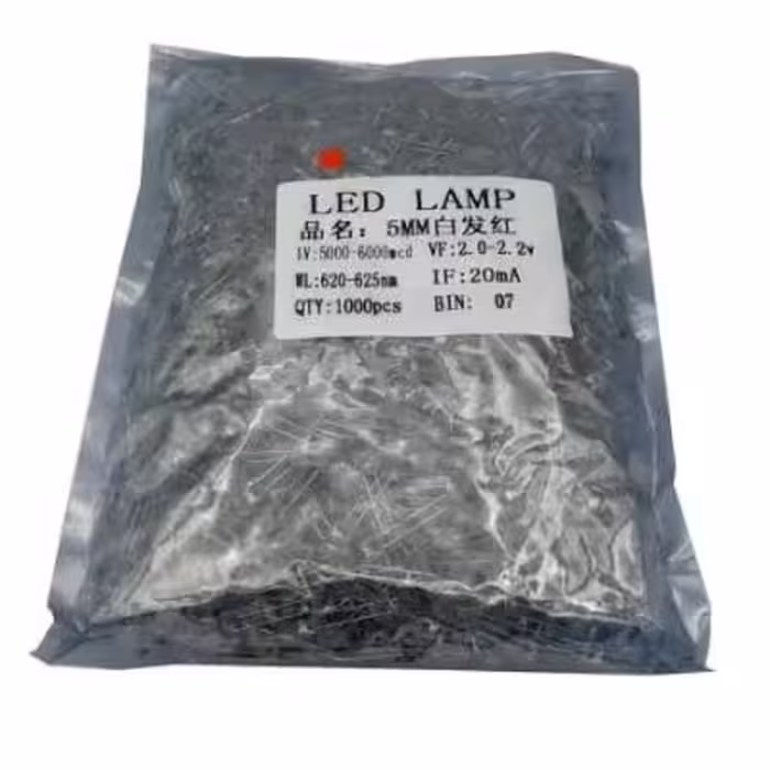 LED لیزری سوپر هایبرایت 5mm قرمز بسته1000 تایی