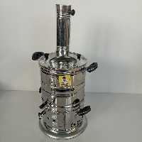 سماور زغالی استیل 12 لیتری  دسته عایق تنوره دار