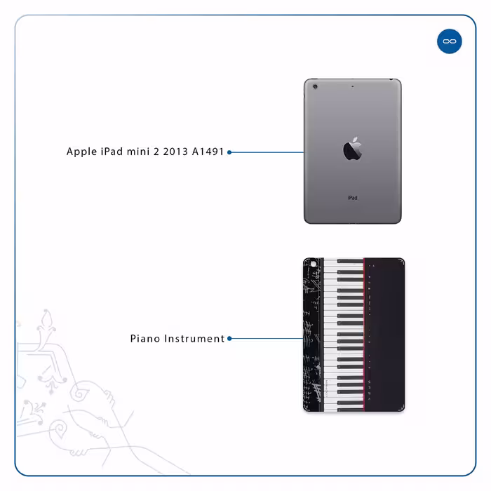 برچسب پوششی ماهوت مدل Piano-Instrument مناسب برای تبلت اپل iPad mini 2 2013 A1491
