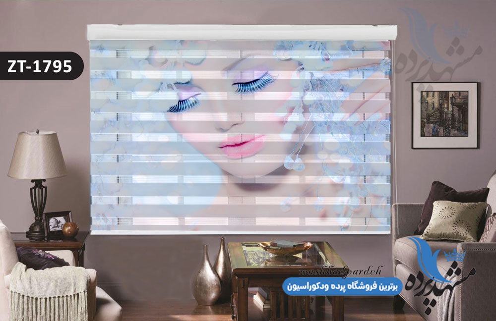 پرده زبرا تصویری چاپی طرح چهره کد ZT1795