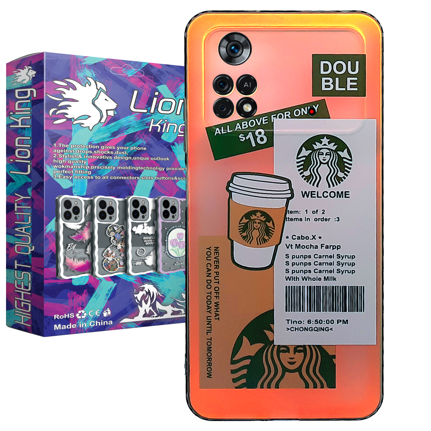 کاور لاین کینگ مدل هولوگرامی کد S1 مناسب برای گوشی موبایل شیائومی Poco M4 Pro 4G