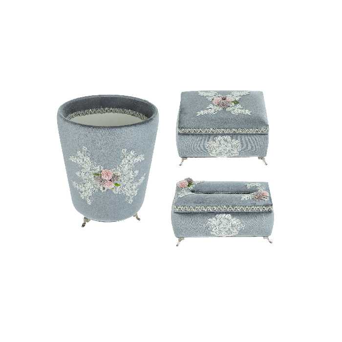 ست سطل و جای دستمال کاغذی کد 101 به همراه جای کارد