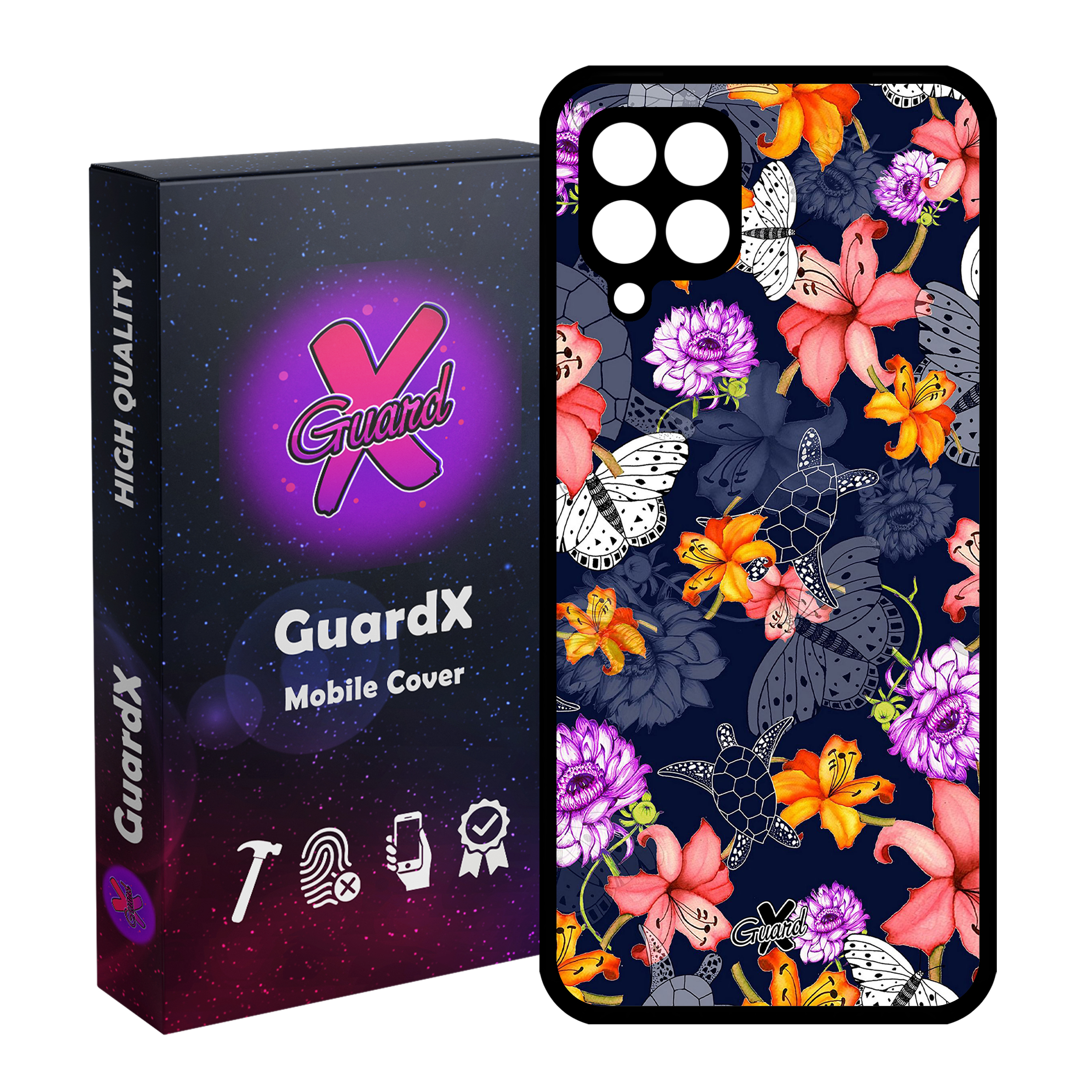 کاور گارد ایکس طرح گل مدل Glass10207 مناسب برای گوشی موبایل سامسونگ Galaxy M32 4G / F22