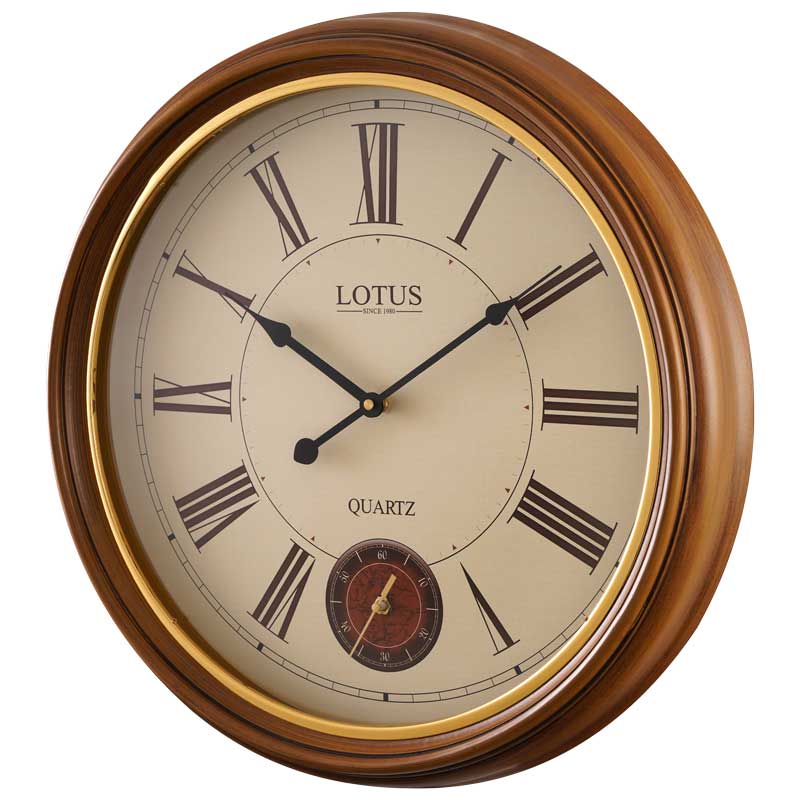 ساعت چوبی با زه فلزی آبکاری کد محصول: W-9042-ELWOOD