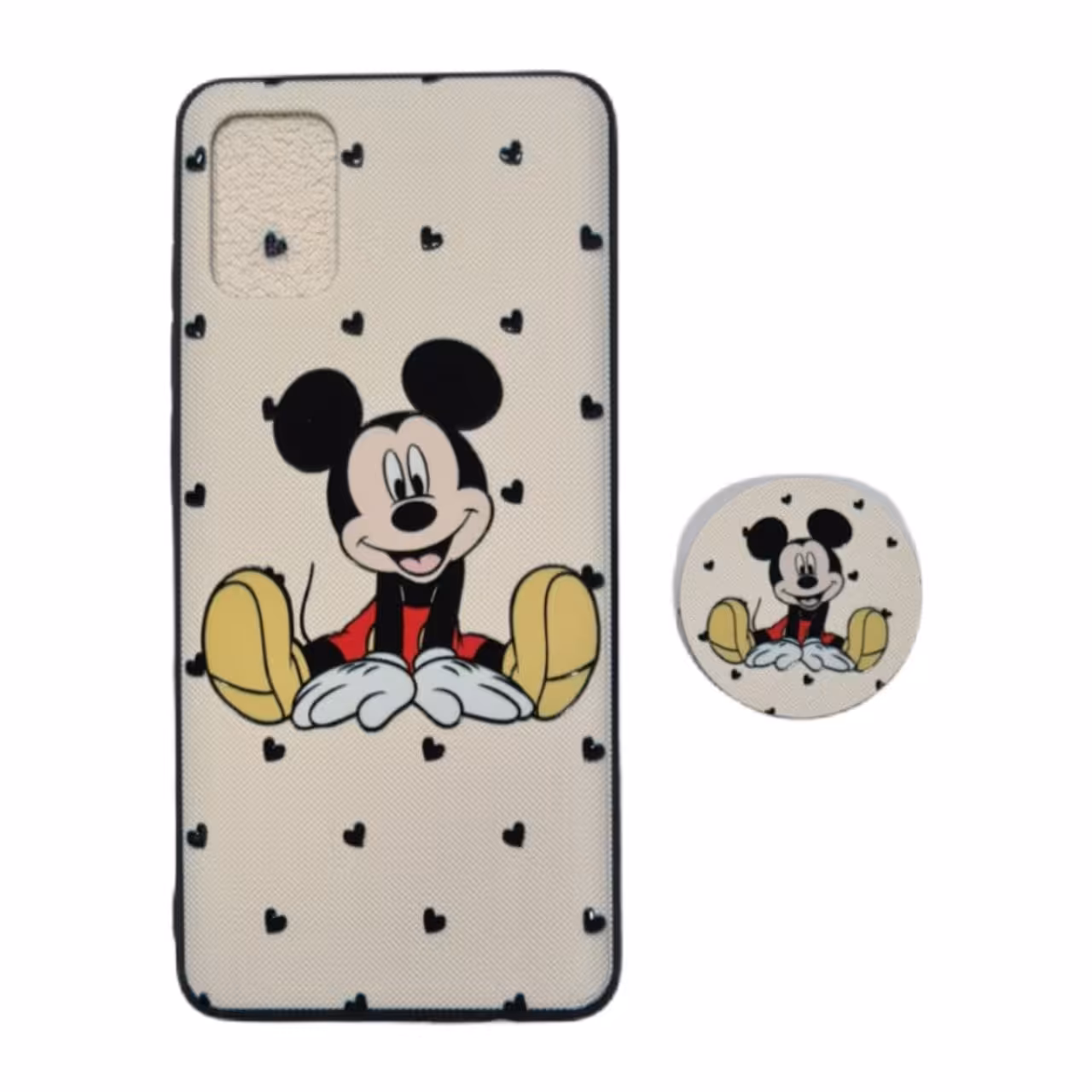 کاور طرح میکی موس کد 540 مناسب برای گوشی موبایل سامسونگ Galaxy A51 به همراه پاپ سوکت