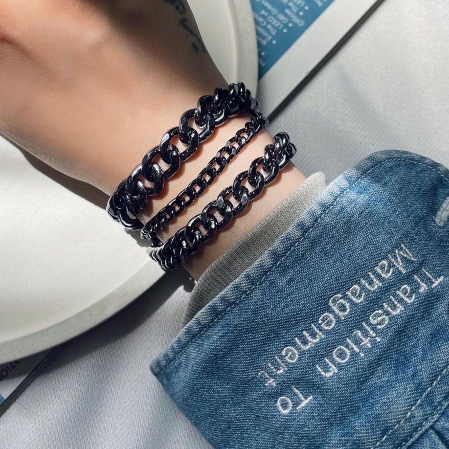 ارسال رایگان ست دستبند کارتیر مشکی آلومینیوم