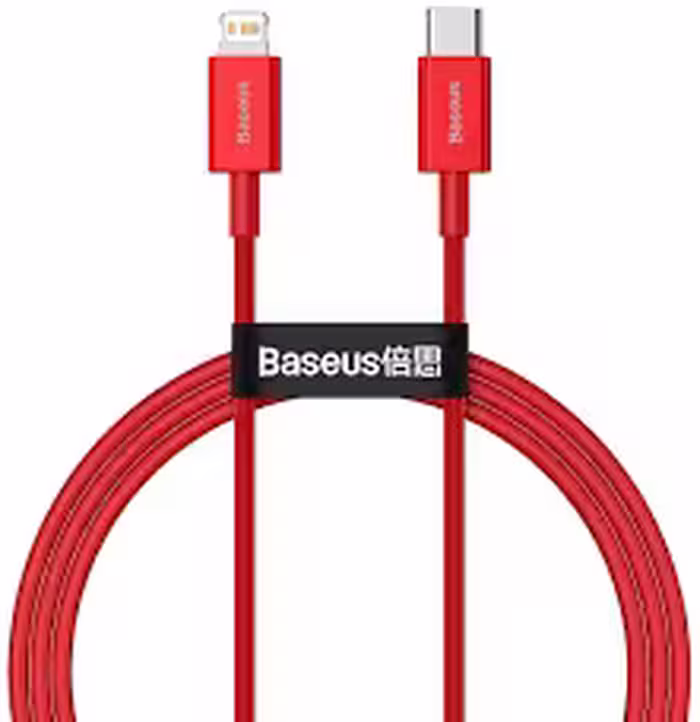 کابل شارژ و انتقال داده سریع تایپ سی به لایتنینگ بیسوس  (Baseus High Density Braided Type-C to iP PD 20W Cable 2m (CATLYS-A09