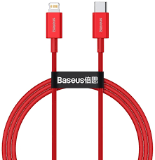 کابل شارژ و انتقال داده سریع تایپ سی به لایتنینگ بیسوس (Baseus High Density Braided Type-C to iP PD 20W Cable 2m (CATLYS-A09