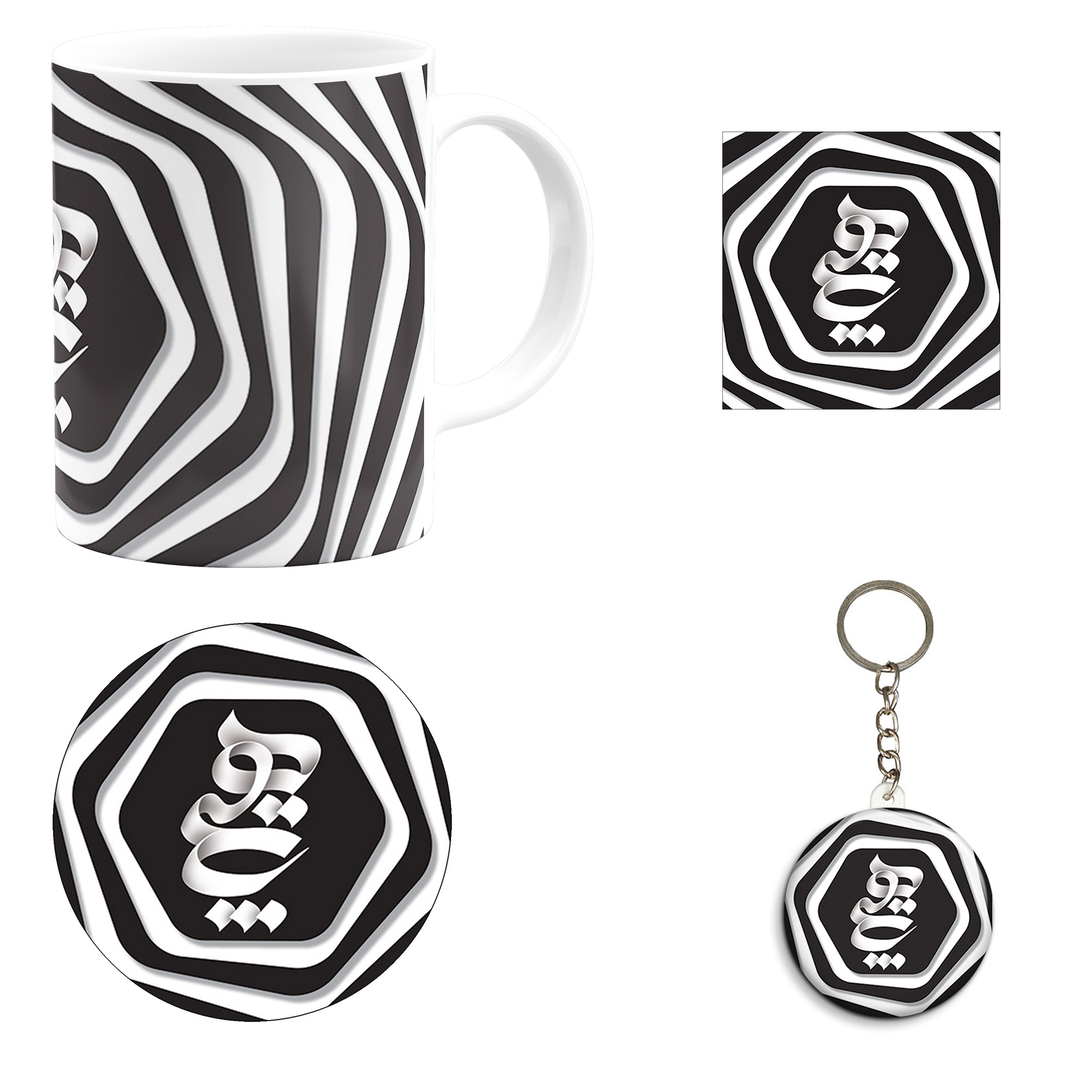 ست هدیه ماگ طرح هیچ کد M1