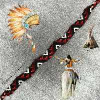 دستبند بافتنی سرخپوستی قرمز مشکی