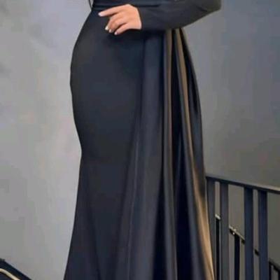 پیراهن شب زنانه کرپ مدل ملکا