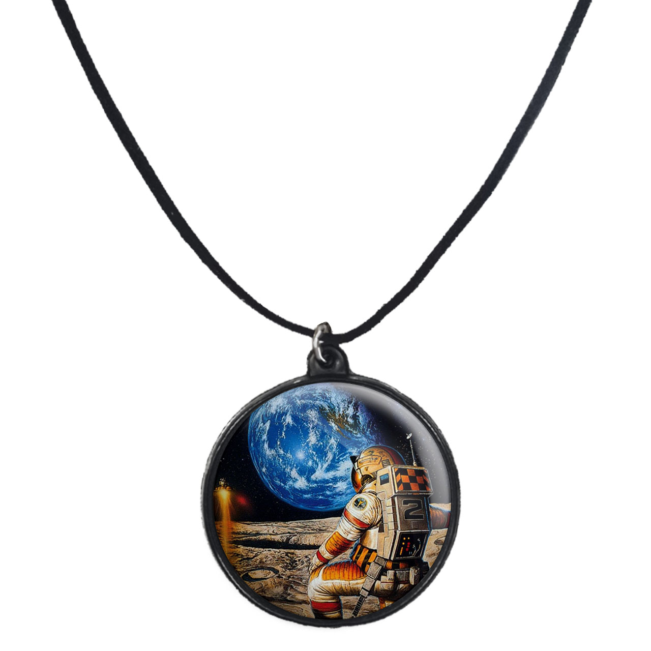 گردنبند پرمانه طرح زمین کد pmb.23524 مدل دو طرفه