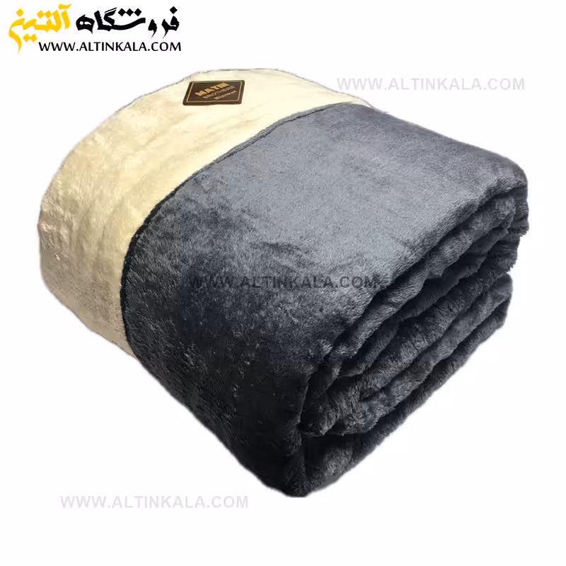 پتو گوسفندی (تدی) یک نفره دولایه برند متین رنگ نوک مدادی