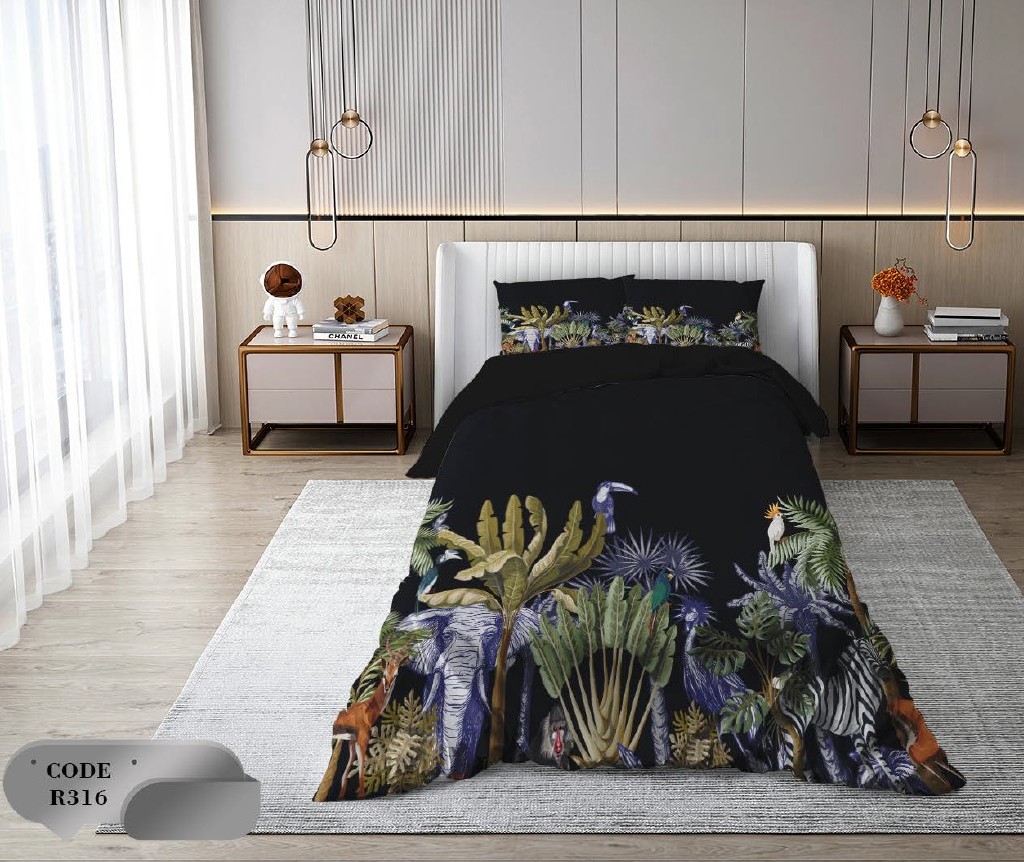 سرویس روتختی 2 نفره 6 تکه ابعاد 225 ×235 کشدار ضد حساسیت و عرق کد R316 | ست خواب و ست روتختی