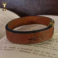 دستبند چرم طبیعی طرح تو مرا جان و جهانی مدل D212 قهوه ای (ارسال رایگان با جعبه چوبی)